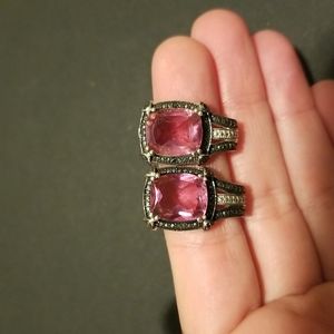 Sterling silver earrings with pinkish purplish stones